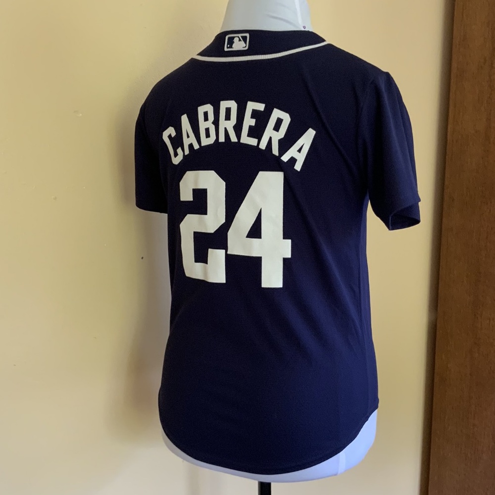 Detroit Tigers Cabrera Number 24 Baseball Jersey